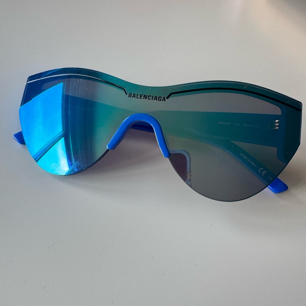 Balenciaga Teal and Blue Sunglasses